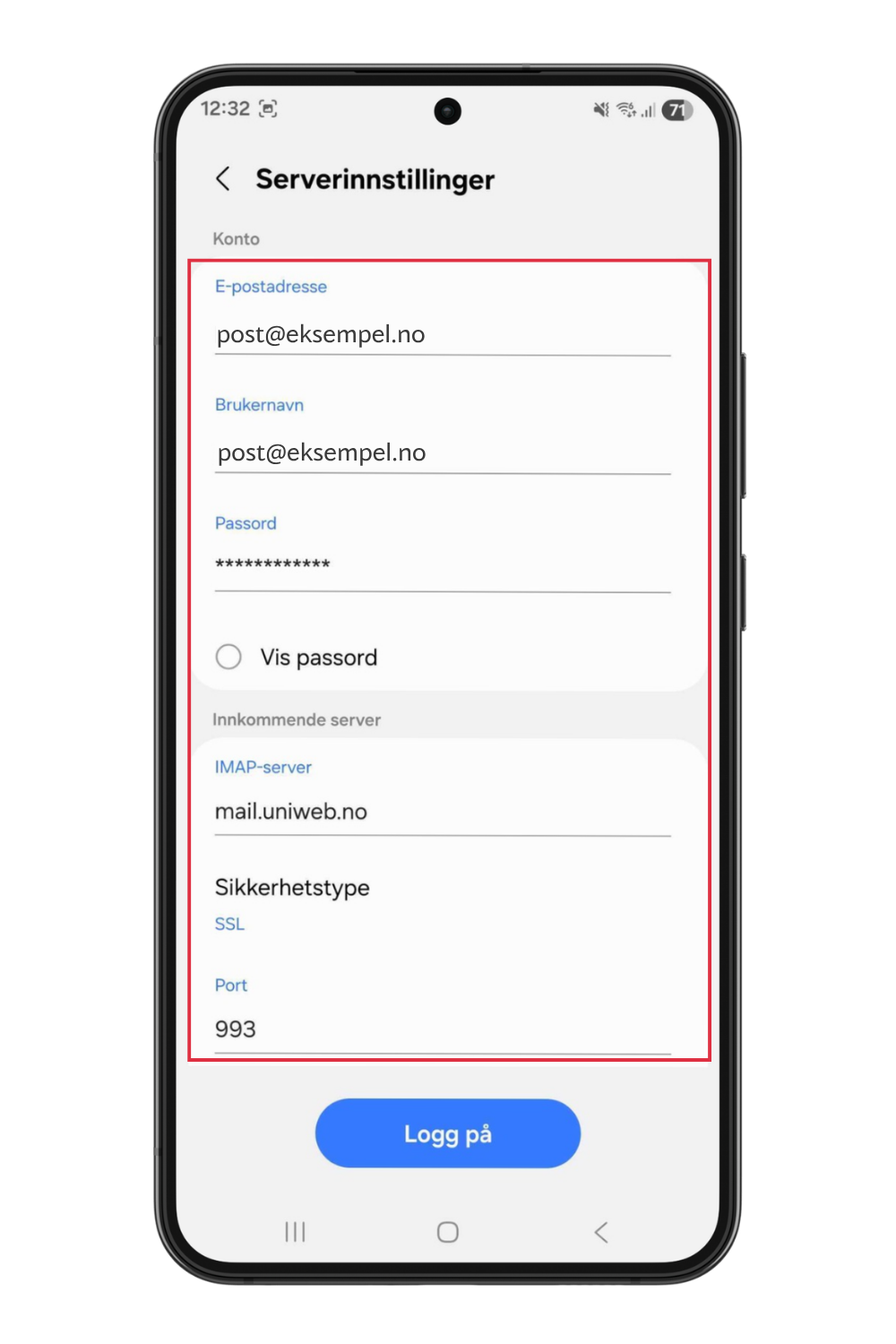 Legge til e-post i android uniweb 5.png