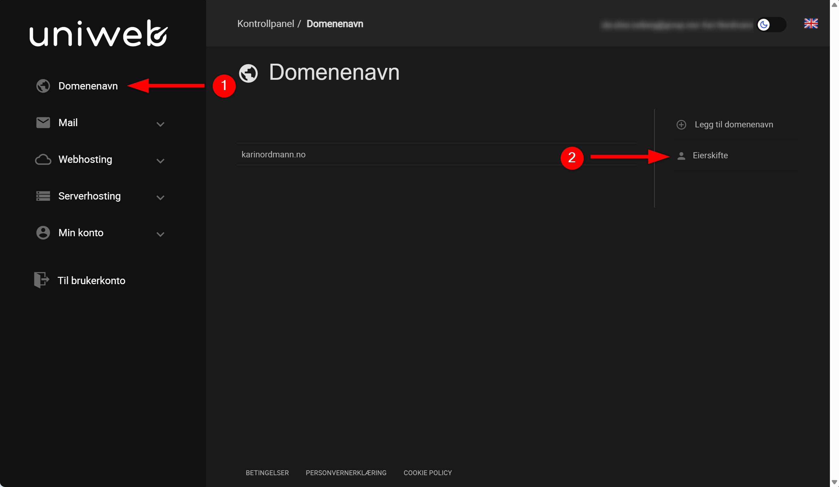 Bestille eierskifte 1 - gå til domenenavn og velg eierskifte.png